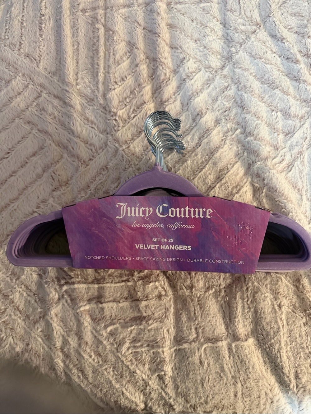 Juicy Couture Purple Velvet Hangers Set